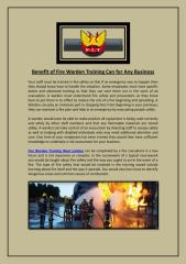 Benefit of Fire Warden Training Can for Any Business.pdf